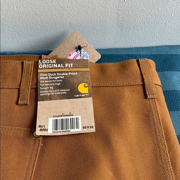 NWT Carhartt Firm Duck Double-Front Work Dungaree - Picture 4 of 5